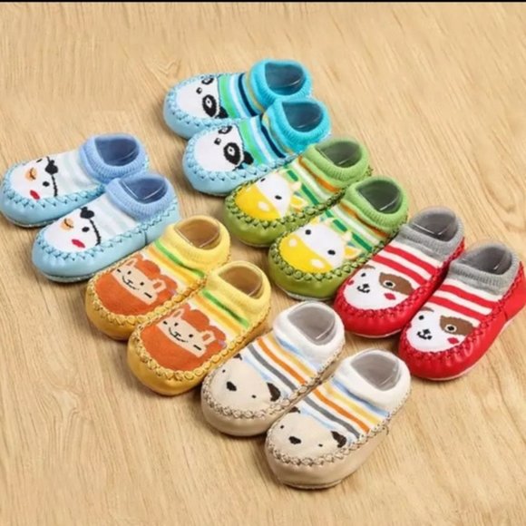 Baby Shoes Socks Animal Infant Sock Shoe Pink New - Picture 5 of 14